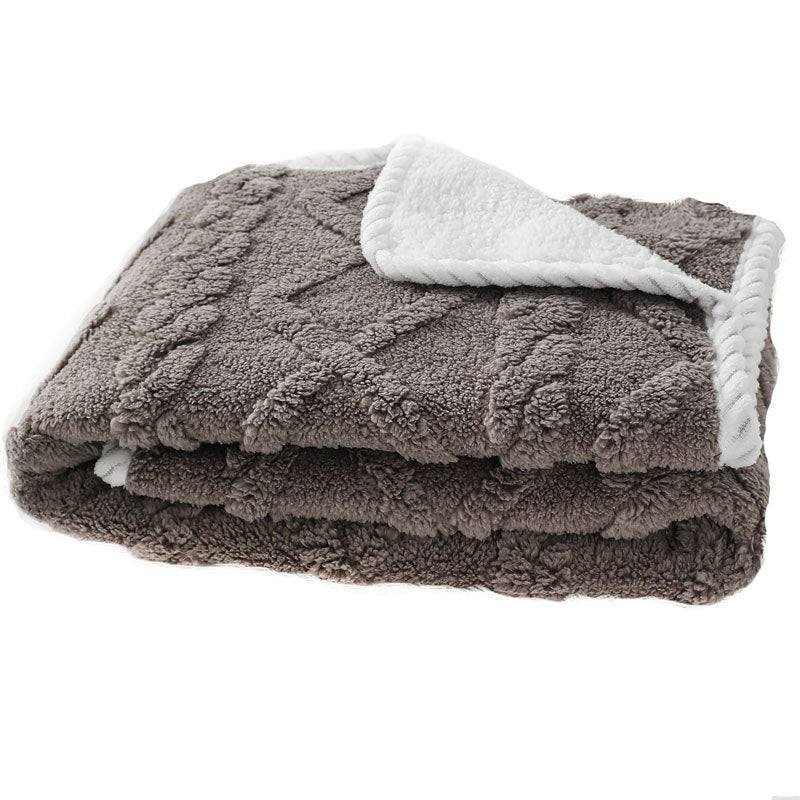 Pet Plush Blanket Thick Warm Waterproof Machine Washable Soft Cozy Winter Dog Cat Bed Throw Blanket Sleeping Quilt Pet Supplies